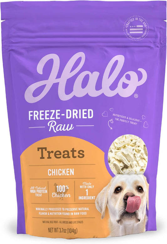 Freeze-Dried 100% Chicken Breast Dog Treats - All-Natural High Protein Snack, 3.7 Oz Pouch